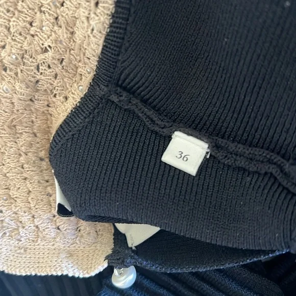 Sandro Black Dress with Pearl Collar - Picture 6 of 7